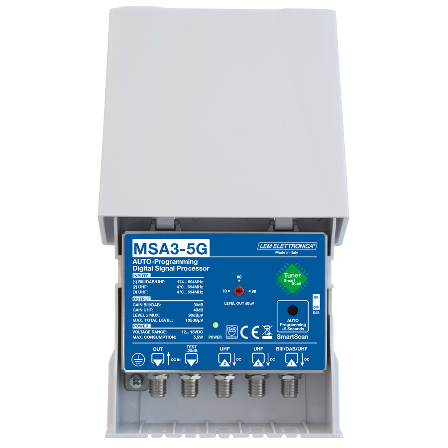 MSA3-5G MSA3-5G Ampli Palo AutoProgrammabile 3inOut 105dBµV Filtro LTE 5G