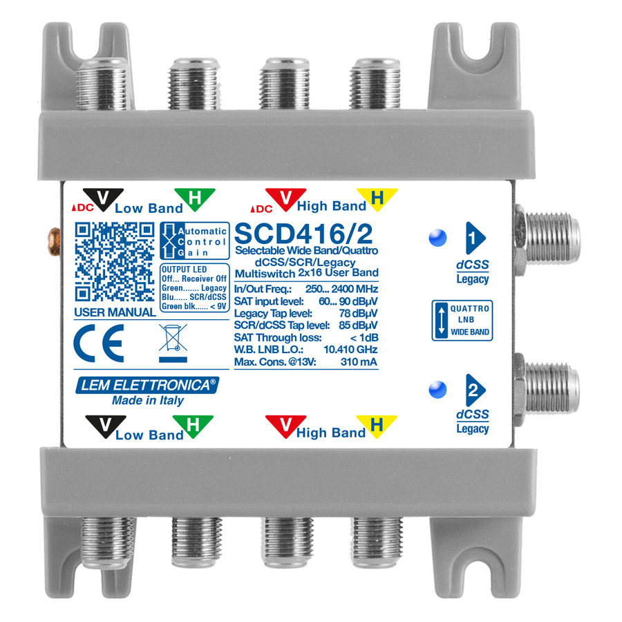 SCD416/2 SCD416/2 MSW 4in SAT 2out dCSS/Leg Ibrido Legacy/dCSS 16 UB 2 Derivate