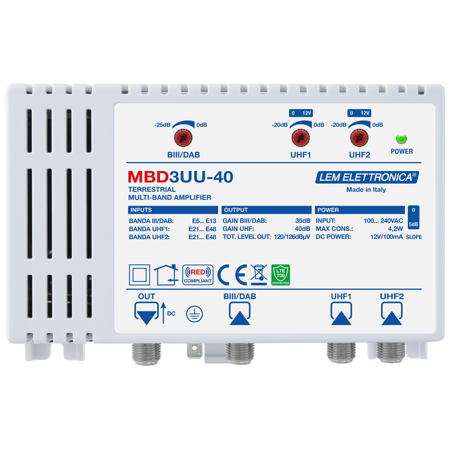 MBD3UU-40 MBD3UU-40 Centr. 3in V-U-U 40dB 126dBuV