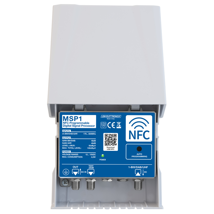 MSP1 MSP1 Ampli Palo Programmabile NFC 1in Out 108dBµV Filtro LTE 5G