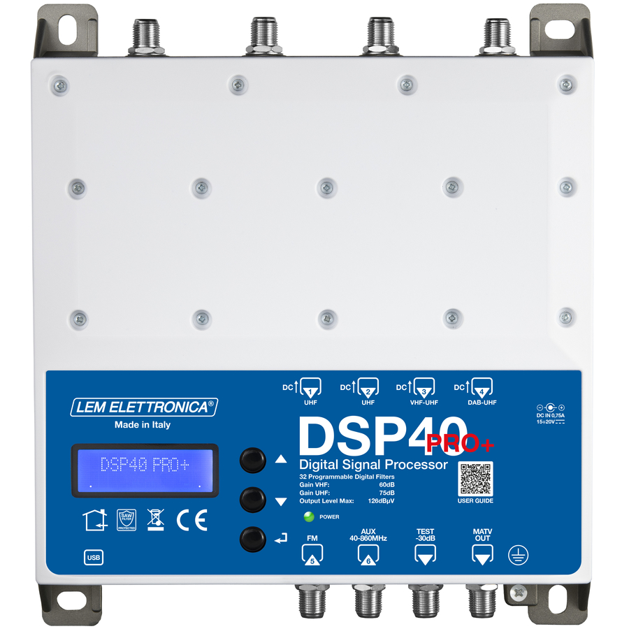 DSP40pro+ DSP40pro+ Centr Progr 6in 126dBuV 32 Filtri - Filtro LTE 5G
