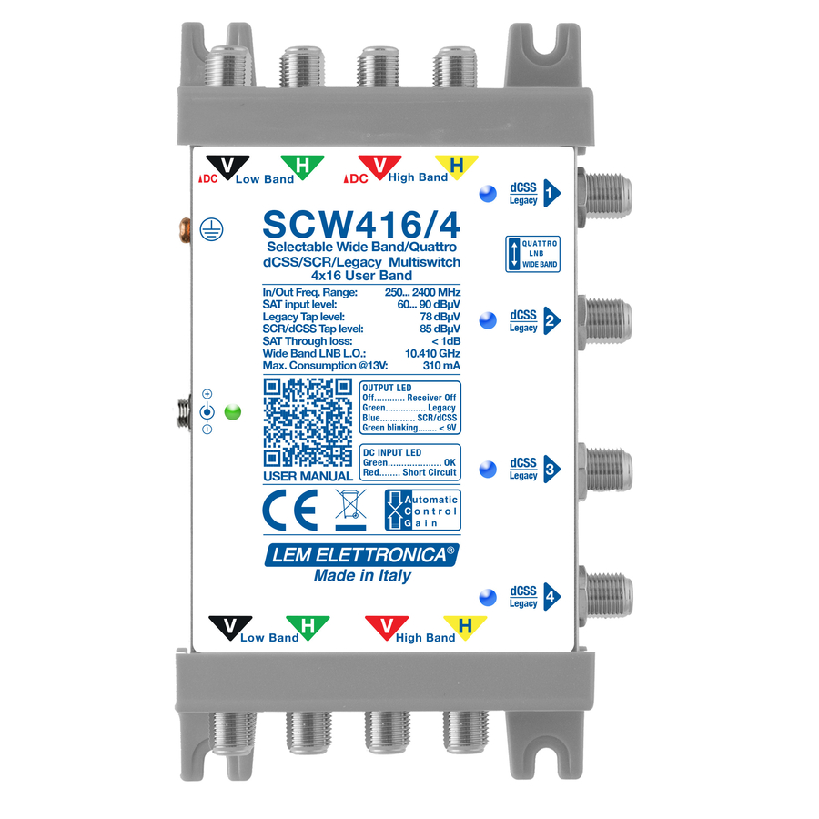 SCW416/4 SCW416/4 MSW 4in SAT 4out dCSS/Leg Ibrido Legacy/dCSS 16 UB 4 Derivate
